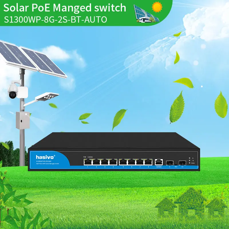 Full Gigabit Solar 2-Light 8-Electric L2+Managed POE Switch